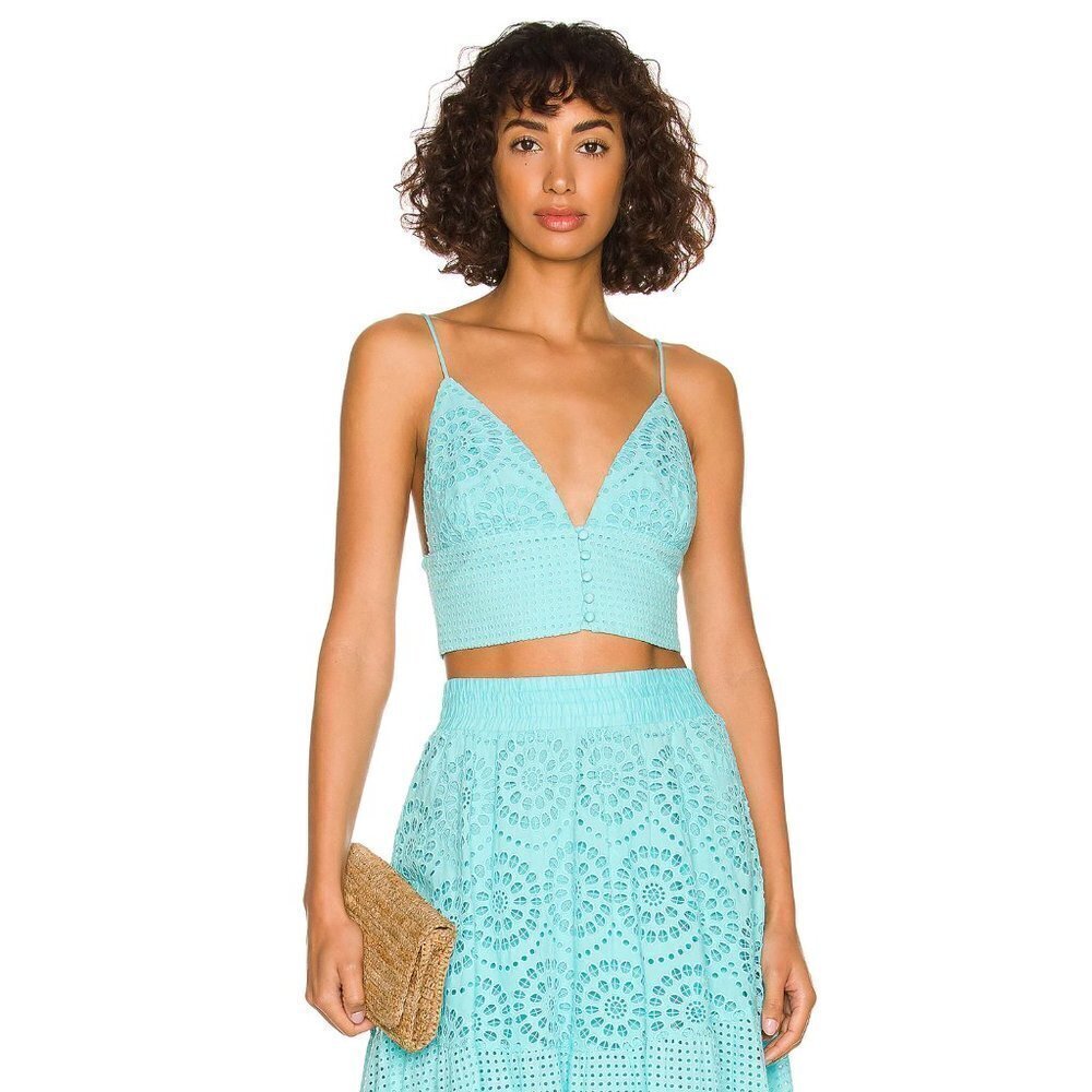 Alice + Olivia Adelaide Button Down Crop Top